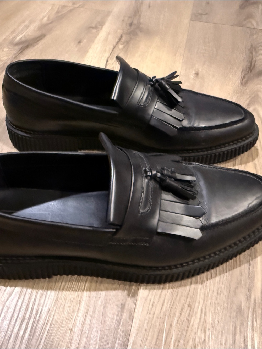 ASOS Black Leather Tassel Kiltie Loafers